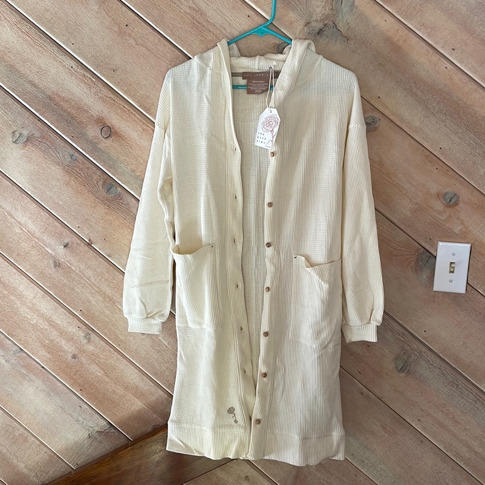 The Good Alma waffle knit cardingan hoodie. Brand new - never worn!
